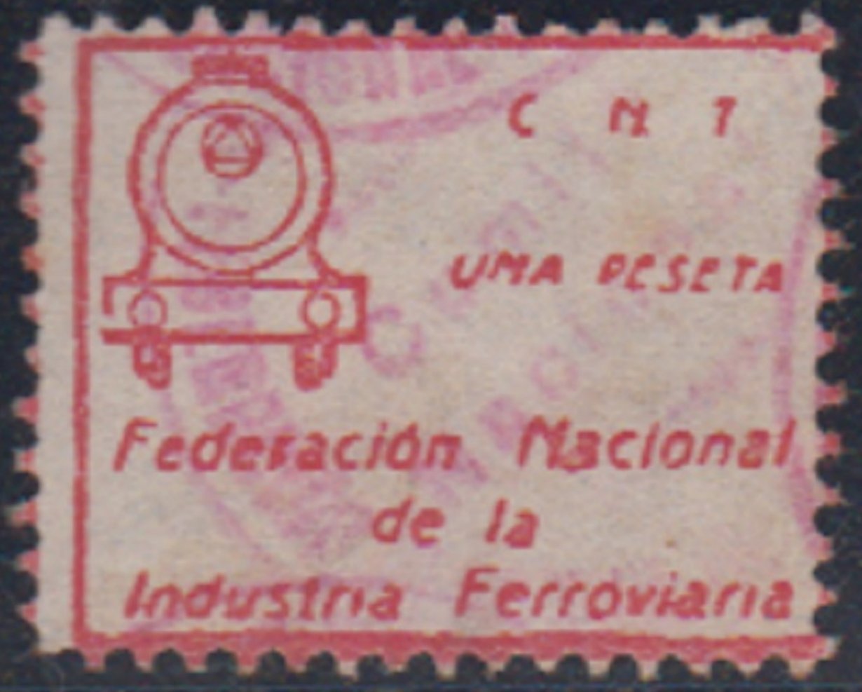 Spain Espana Ferrocarril sindicato trade union stamp Railway